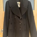 Featured thumbnail for Genuine Burberry London pea coat, virgin wool and cashmere, navy blue – US size 8
