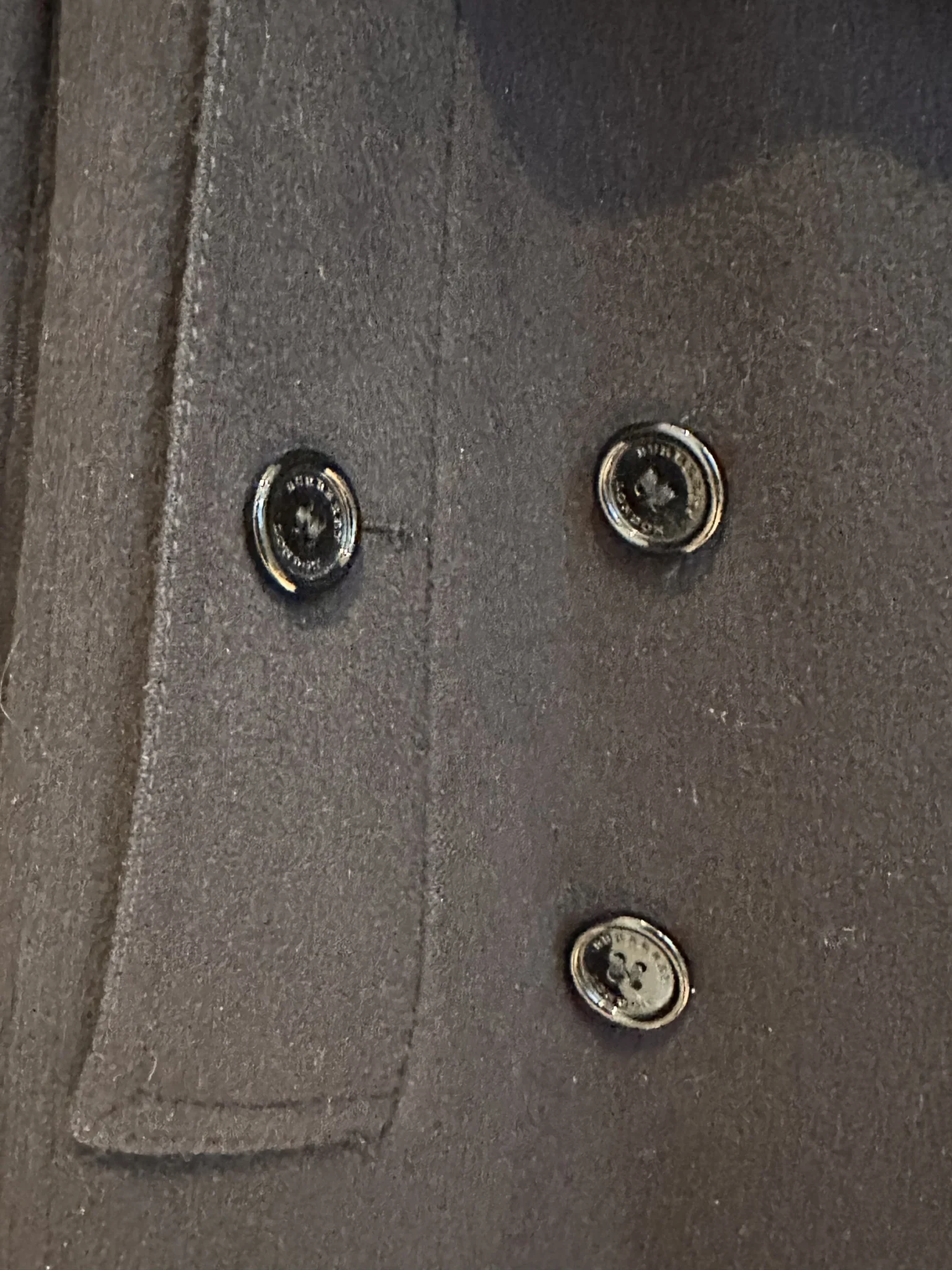 Image for Genuine Burberry London pea coat, virgin wool and cashmere, navy blue – US size 8