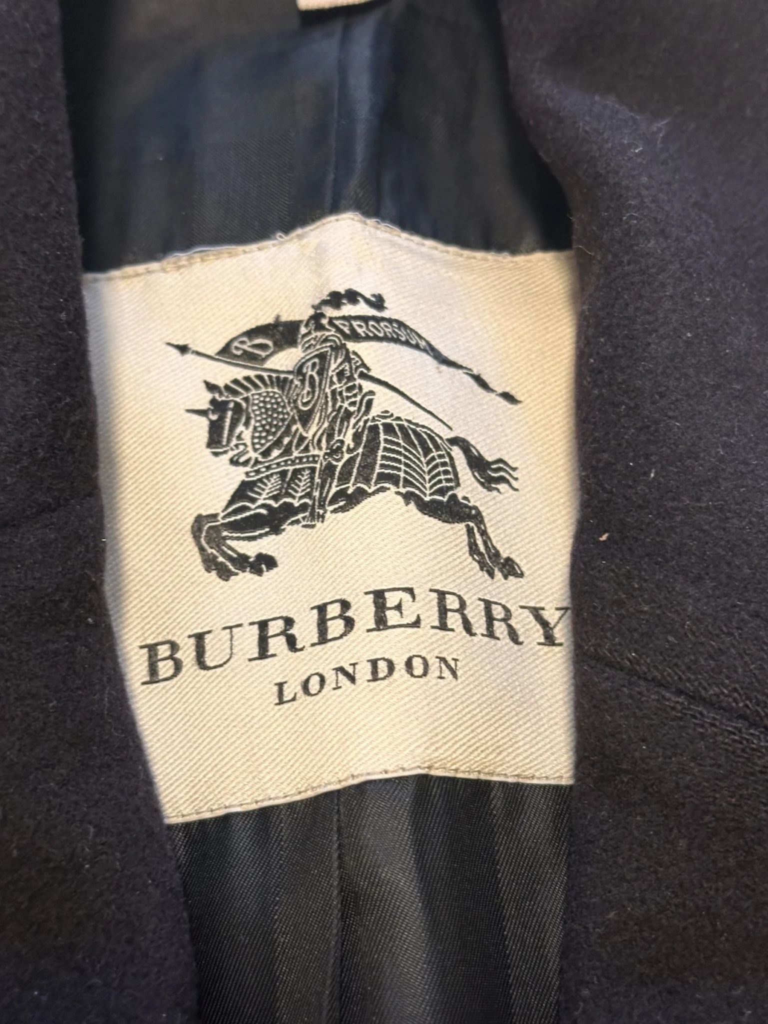 Image for Genuine Burberry London pea coat, virgin wool and cashmere, navy blue – US size 8