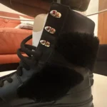 Thumbnail for Voile Blanche leather and sheepskin ankle boots, black, platform – size 39 – never worn