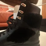 Thumbnail for Voile Blanche leather and sheepskin ankle boots, black, platform – size 39 – never worn