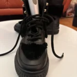 Thumbnail for Voile Blanche leather and sheepskin ankle boots, black, platform – size 39 – never worn