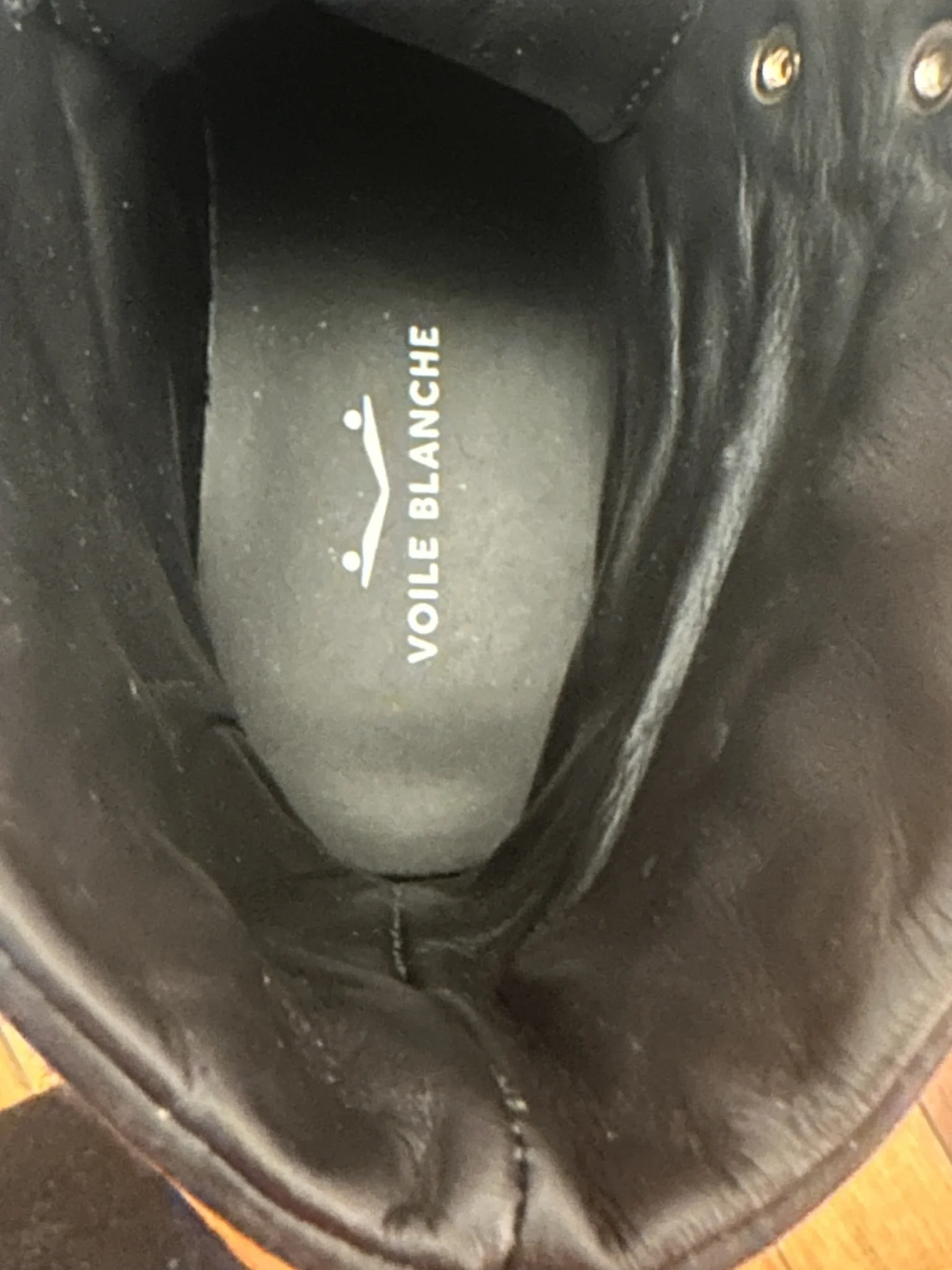 Image for Voile Blanche leather and sheepskin ankle boots, black, platform – size 39 – never worn
