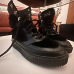 Thumbnail for Voile Blanche leather and sheepskin ankle boots, black, platform – size 39 – never worn