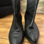 Thumbnail for Tory Burch – Marlene riding boots in black leather – gold buckle – US size 8