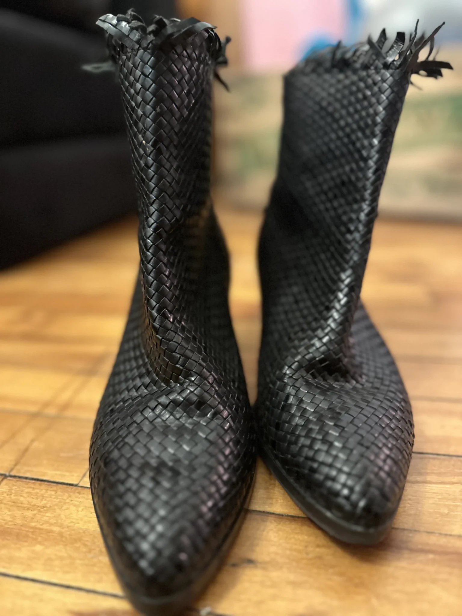 Image for Tory Burch – Marlene riding boots in black leather – gold buckle – US size 8