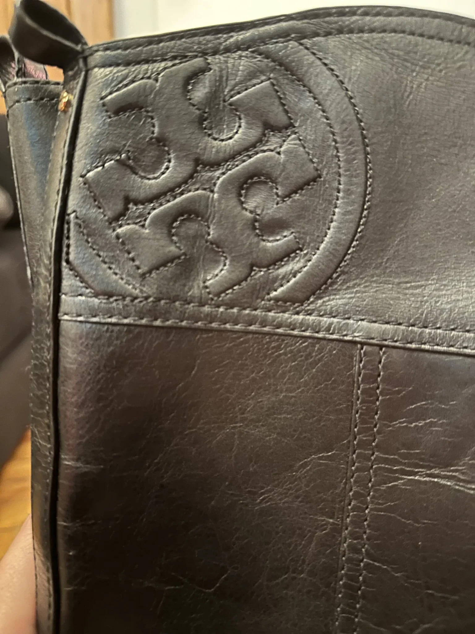 Image for Tory Burch – Marlene riding boots in black leather – gold buckle – US size 8