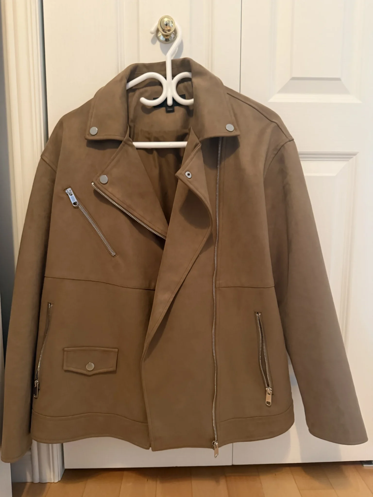 Image for Zara jacket in medium tan suede