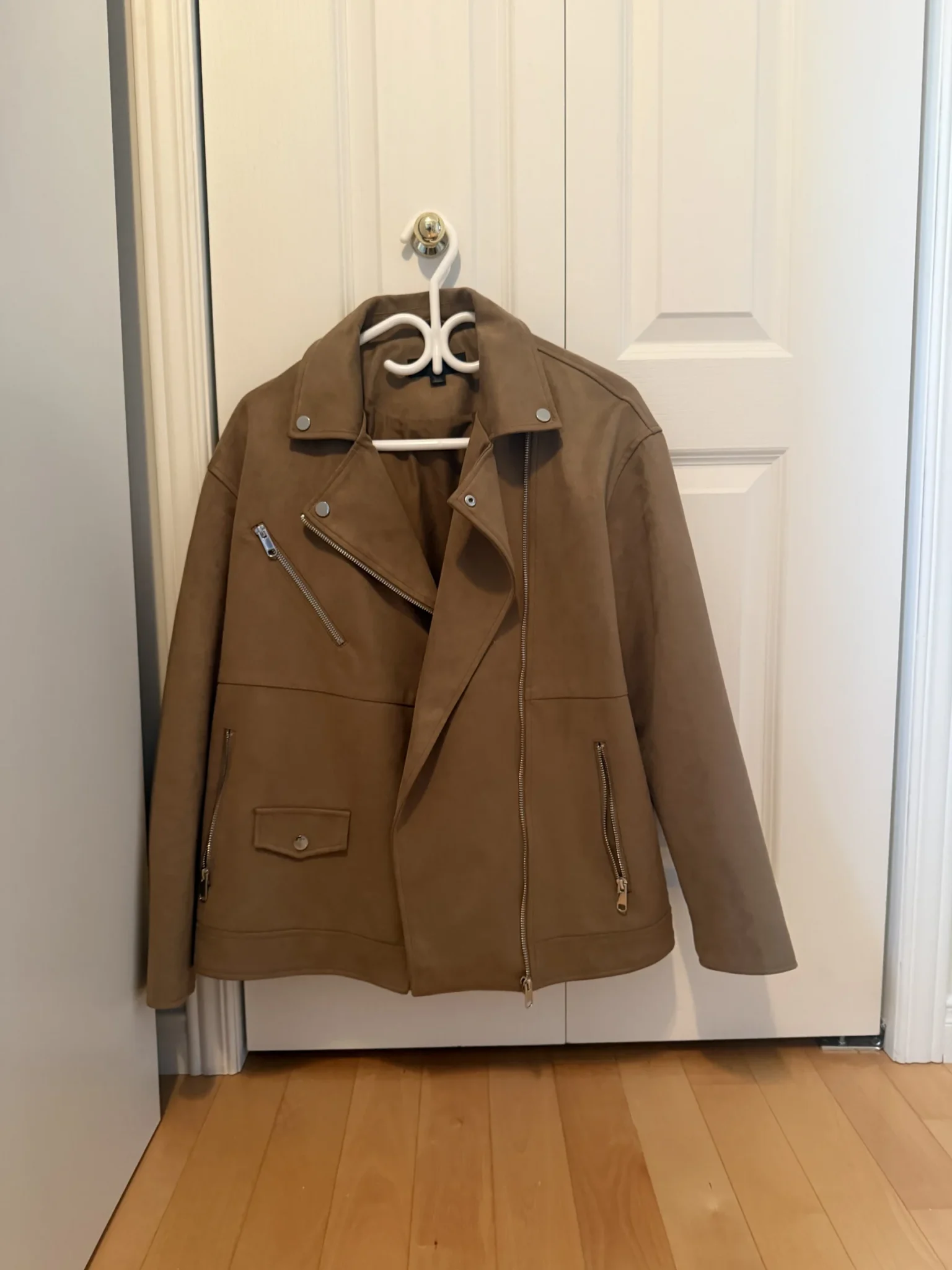 Image for Zara jacket in medium tan suede