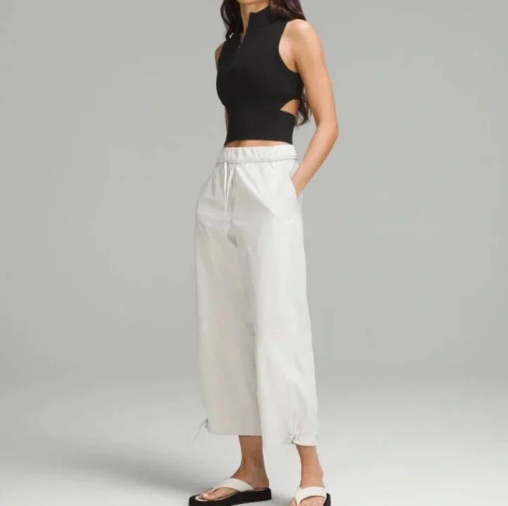 Image for Lululemon Black Top‎ Open Back Half-Zip Ribbed Stretch