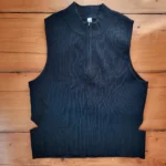 Thumbnail for Lululemon Black Top‎ Open Back Half-Zip Ribbed Stretch