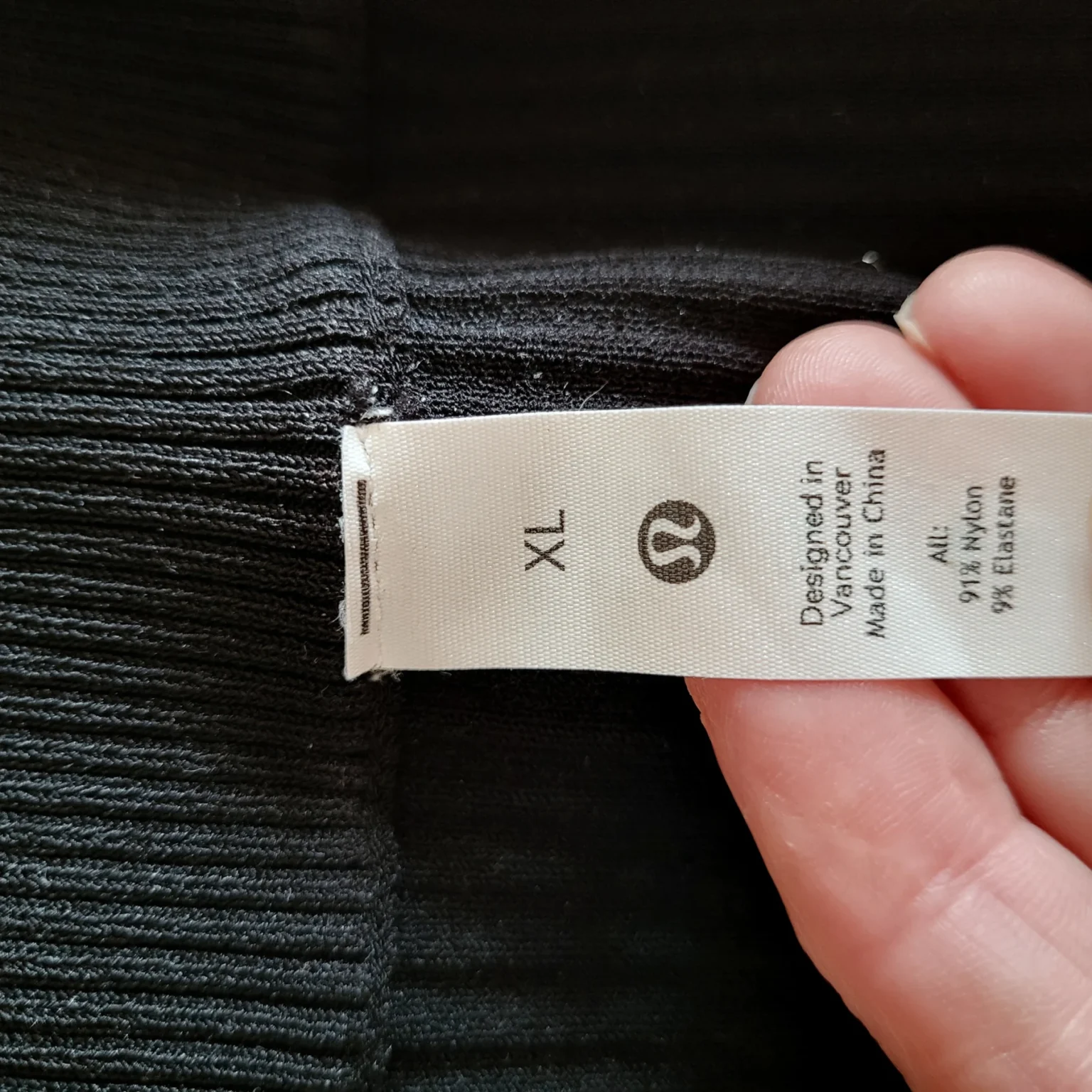 Image for Lululemon Black Top‎ Open Back Half-Zip Ribbed Stretch