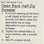 Thumbnail for Lululemon Black Top‎ Open Back Half-Zip Ribbed Stretch