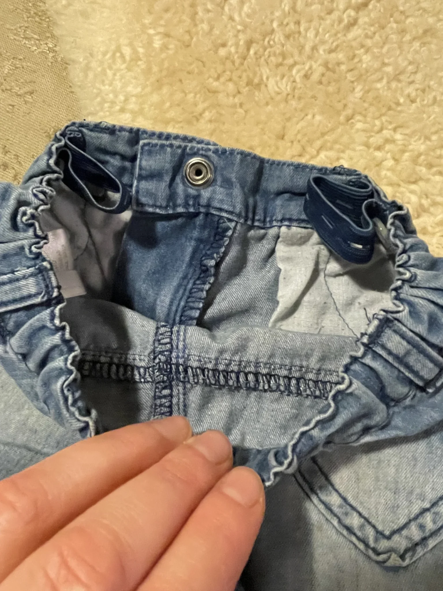 Image for Ultra-lightweight denim shorts for baby girls, 12 months