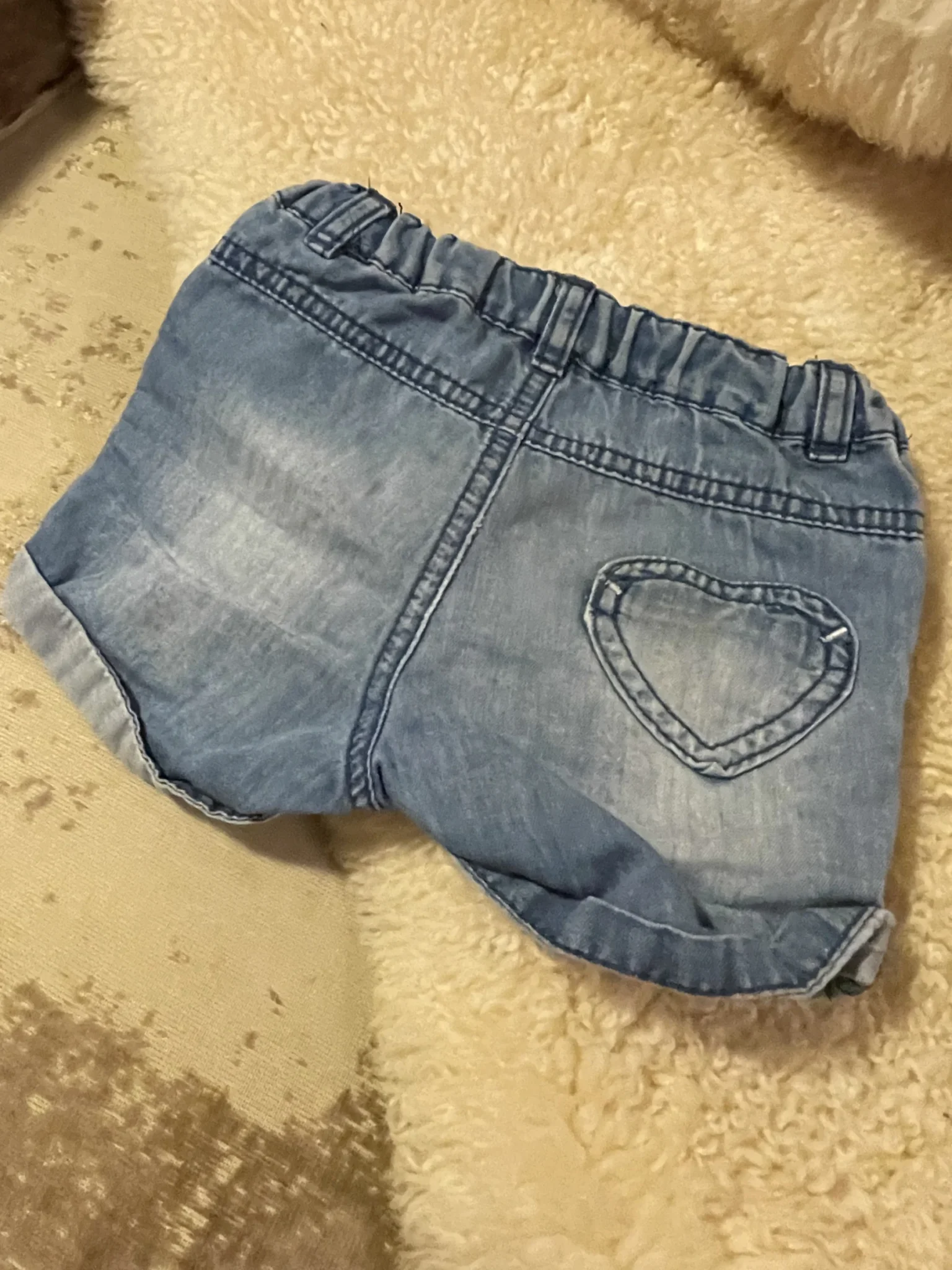 Image for Ultra-lightweight denim shorts for baby girls, 12 months