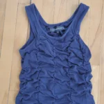 Thumbnail for Navy blue sleeveless gathered dress in Tencel/Lyocell, Simons