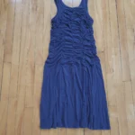Thumbnail for Navy blue sleeveless gathered dress in Tencel/Lyocell, Simons