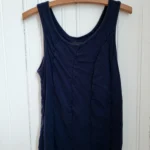 Thumbnail for Navy blue sleeveless gathered dress in Tencel/Lyocell, Simons
