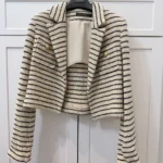Featured thumbnail for Iris Setlakwe Short Jacket with Pocket in cream with navy stripes
