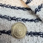 Thumbnail for Iris Setlakwe Short Jacket with Pocket in cream with navy stripes