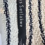 Thumbnail for Iris Setlakwe Short Jacket with Pocket in cream with navy stripes