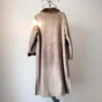 Thumbnail for Long Vintage Y2K Khaki Green Coat – Penny Lane Style / Faux Shearling & Fur