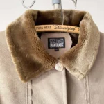 Thumbnail for Long Vintage Y2K Khaki Green Coat – Penny Lane Style / Faux Shearling & Fur