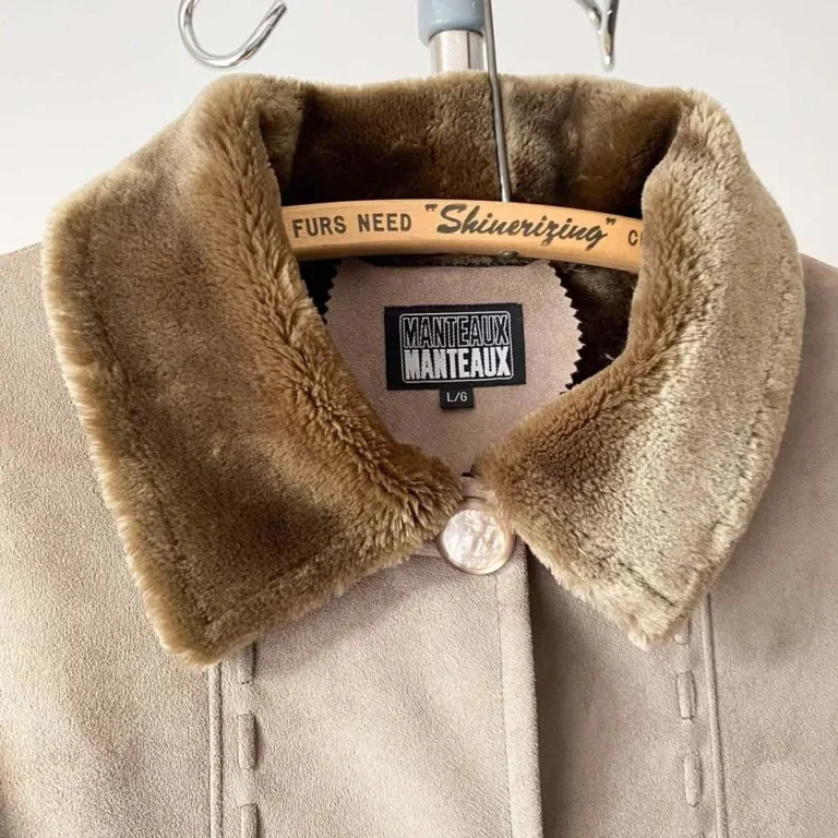 Image for Long Vintage Y2K Khaki Green Coat – Penny Lane Style / Faux Shearling & Fur