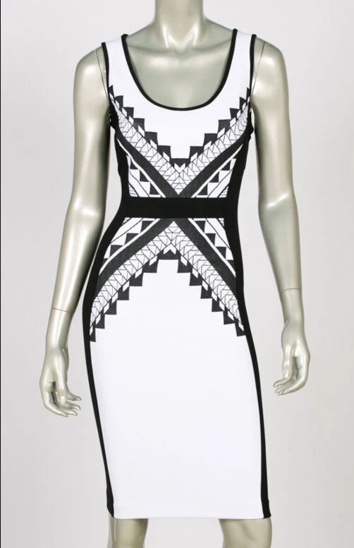 Image for Black and White Joseph Ribkoff Dress, Size 12