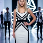 Thumbnail for Black and White Joseph Ribkoff Dress, Size 12