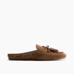 Thumbnail for Loafers style mules HM en suède véritable – Cognac – Taille 8 (39)