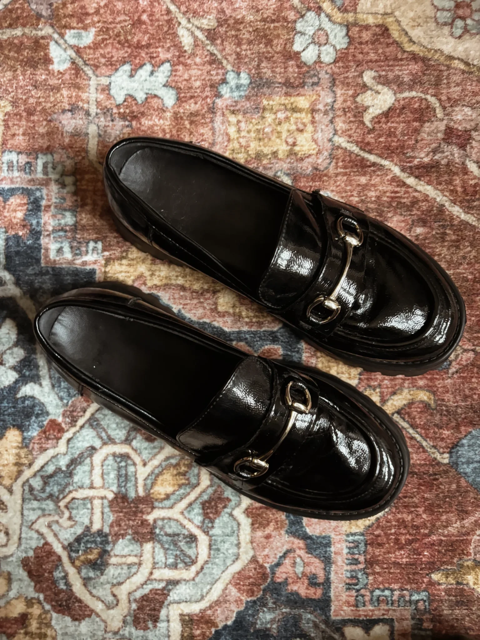 Image for Loafers en faux cuir verni noir - Chaussures Spring - Taille 8,5