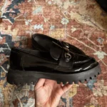 Thumbnail for Loafers en faux cuir verni noir - Chaussures Spring - Taille 8,5