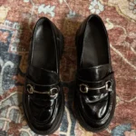 Thumbnail for Loafers en faux cuir verni noir - Chaussures Spring - Taille 8,5