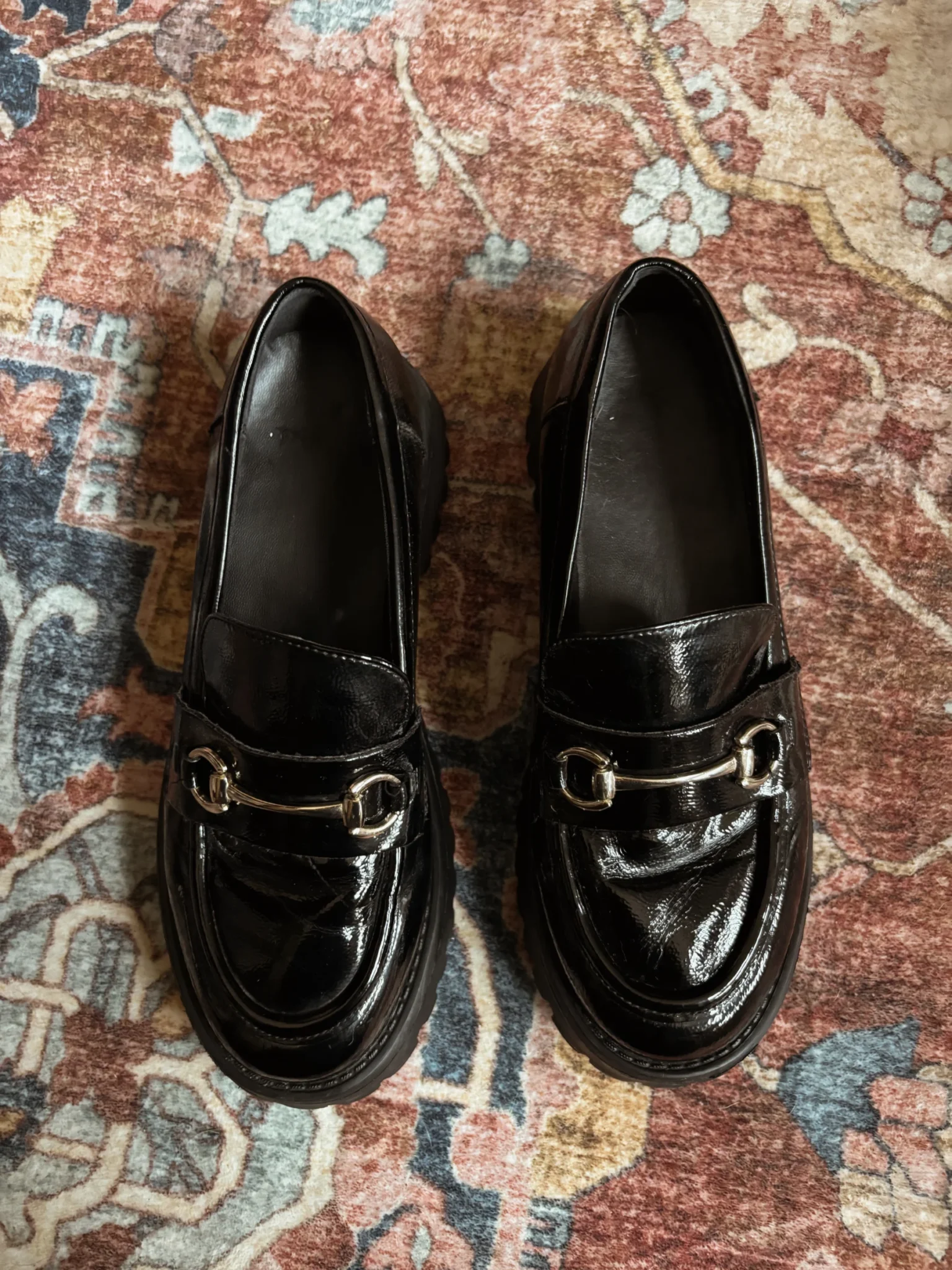 Image for Loafers en faux cuir verni noir - Chaussures Spring - Taille 8,5