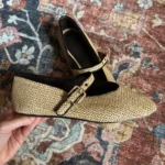 Featured thumbnail for Ballerines texturées en rotin et en faux cuir HM - Taille 9 (40)