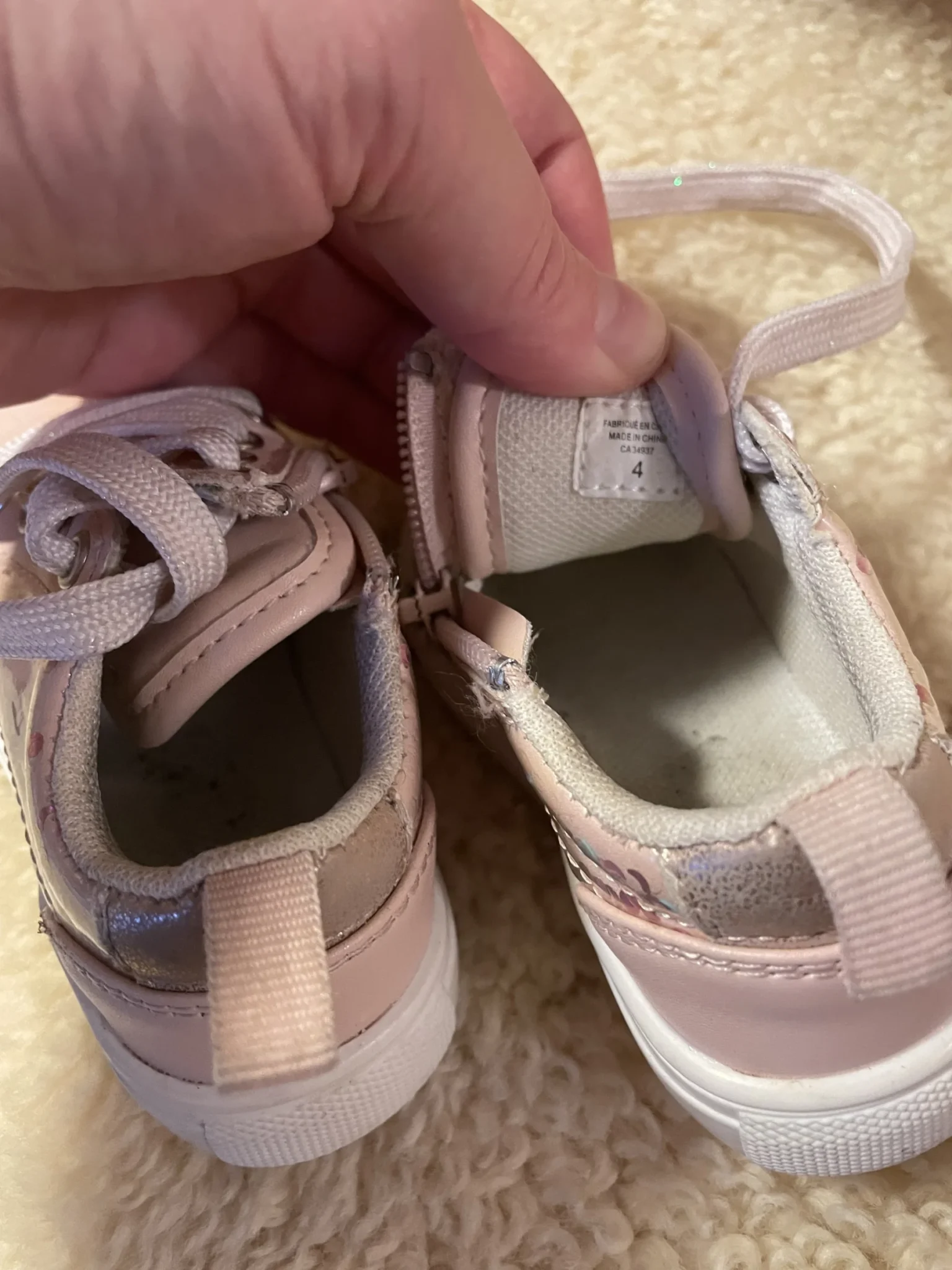 Image for Flat running shoes for babies with a side zip