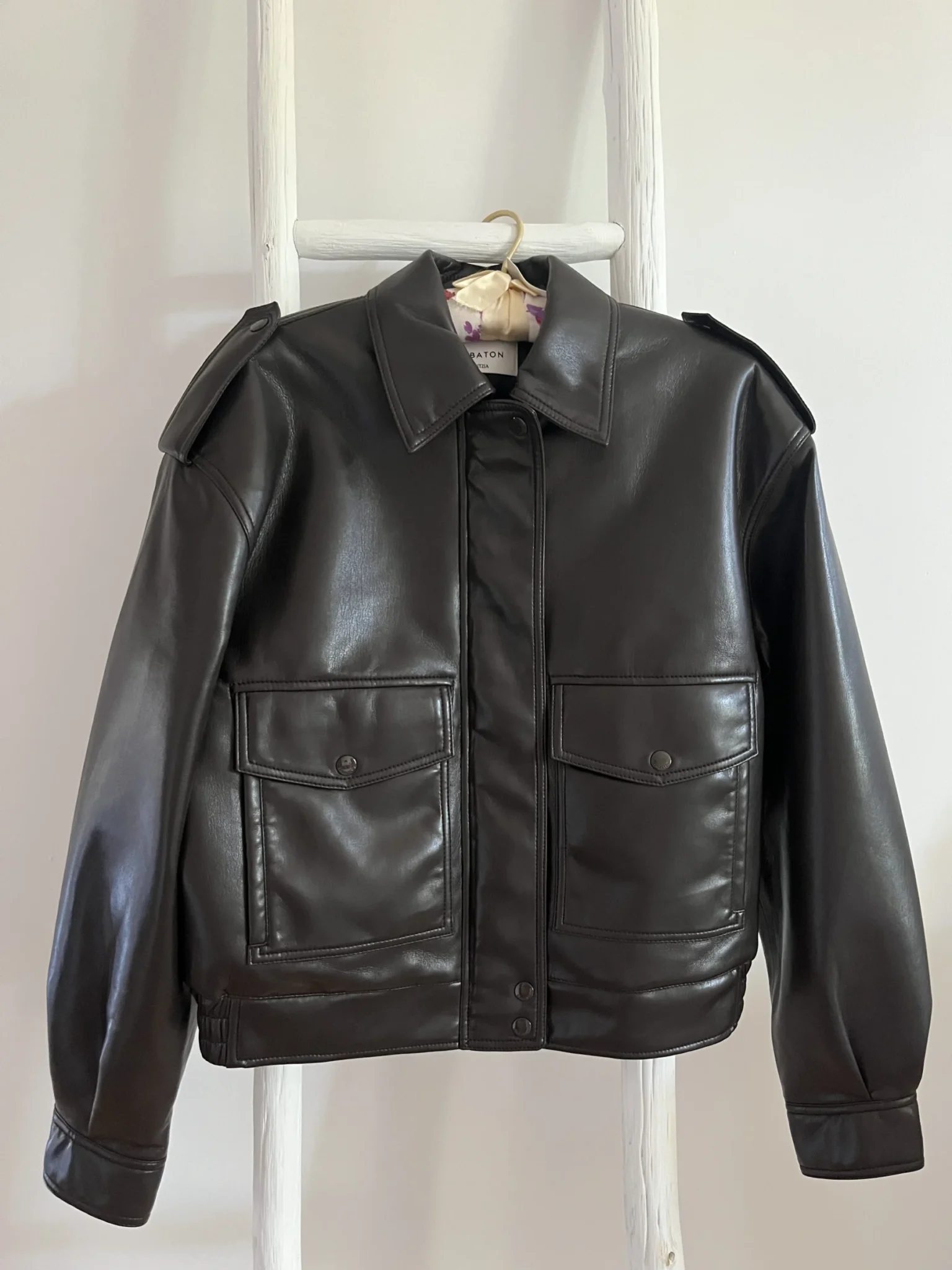 Image for Aritza vegan leather bomber jacket – Small – Mocha brown