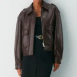 Thumbnail for Aritza vegan leather bomber jacket – Small – Mocha brown