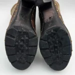 Thumbnail for KORS Michael Kors Camo Canvas Leather Heeled Boots Shearling Trim 9M