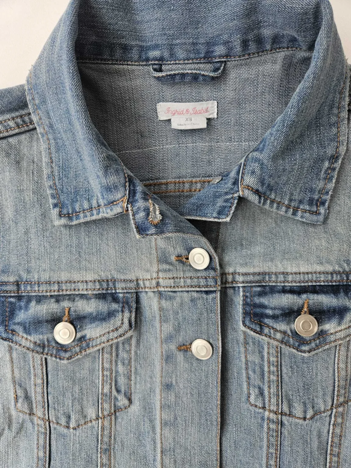 Image for Ingrid & Isabel MAMA Maternity Denim Jacket XS Light Wash Stretch Jean Jacket