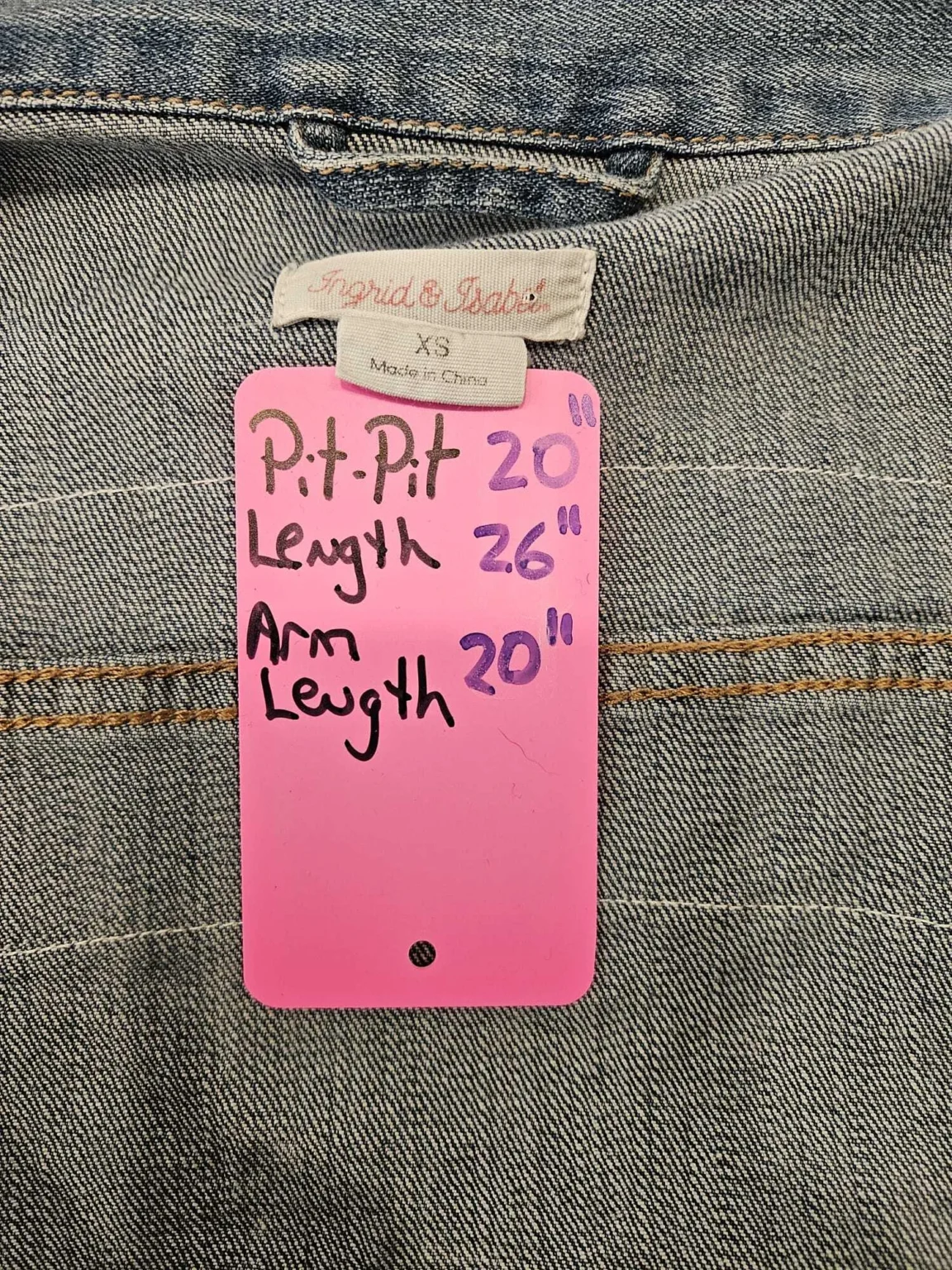 Image for Ingrid & Isabel MAMA Maternity Denim Jacket XS Light Wash Stretch Jean Jacket