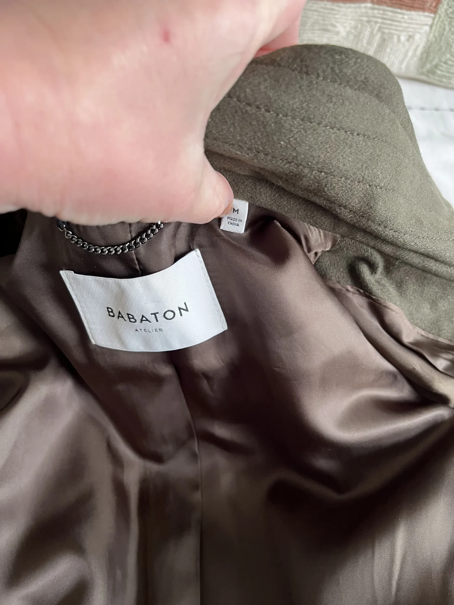 Image for Aritzia Babaton Atelier coat – Medium – Khaki green