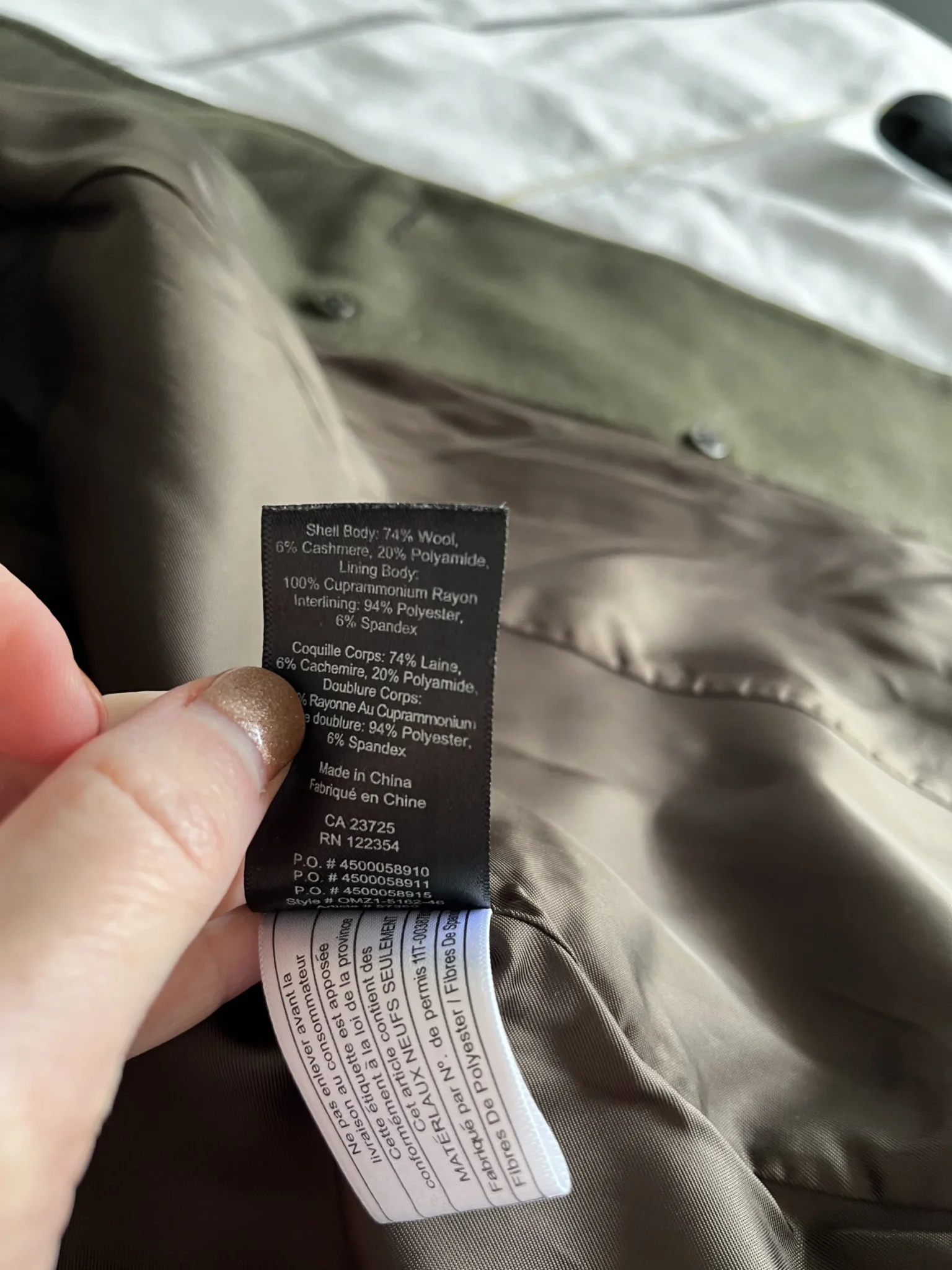Image for Aritzia Babaton Atelier coat – Medium – Khaki green