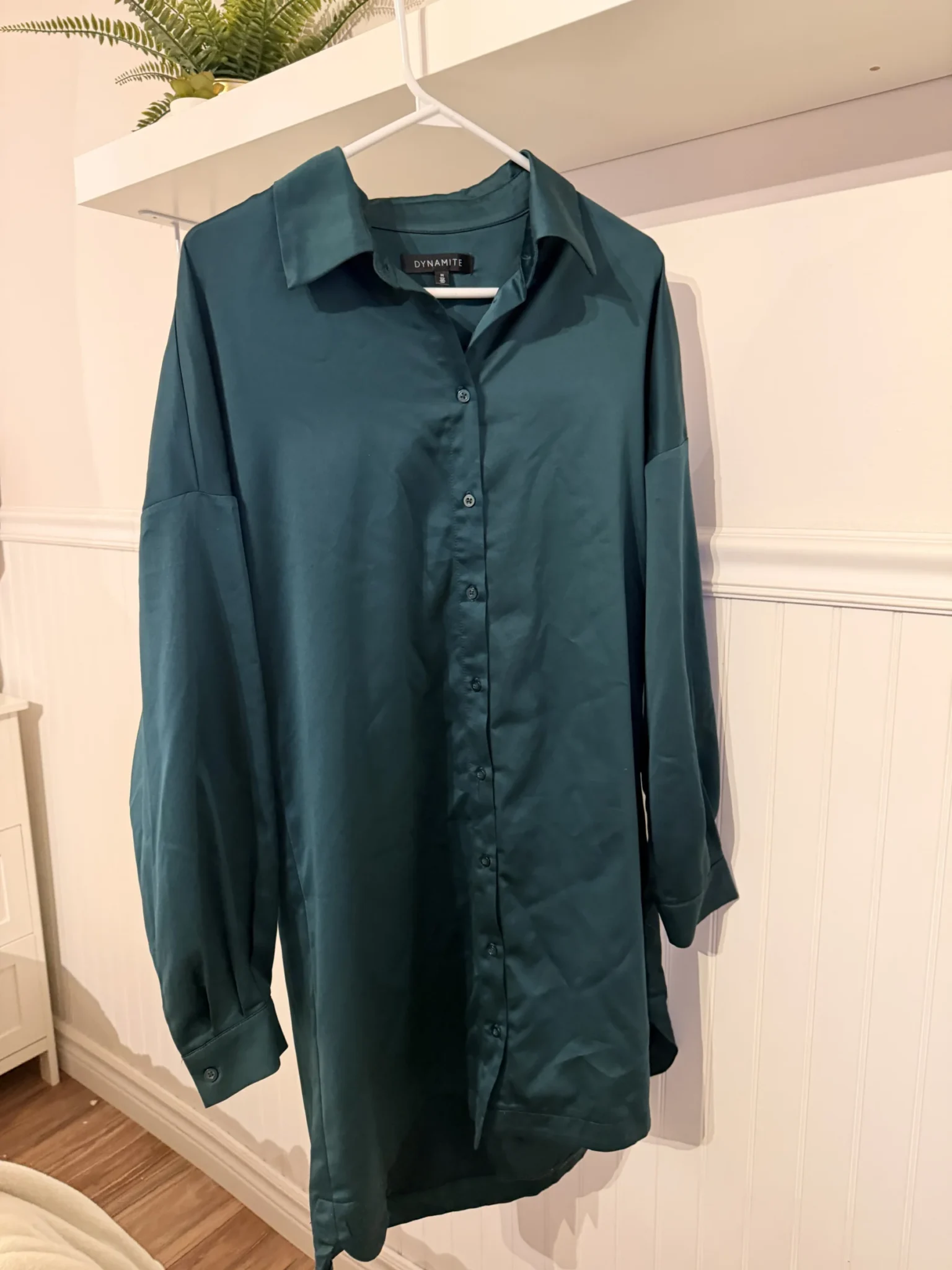 Image for Dynamite green satin dress