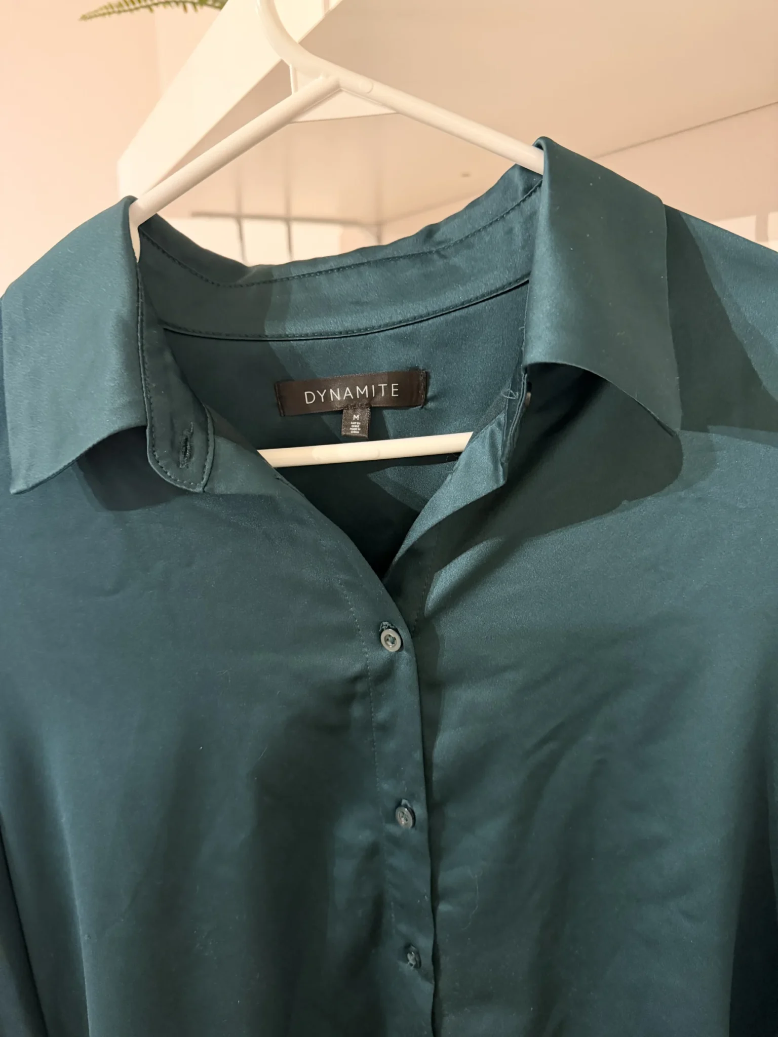 Image for Dynamite green satin dress