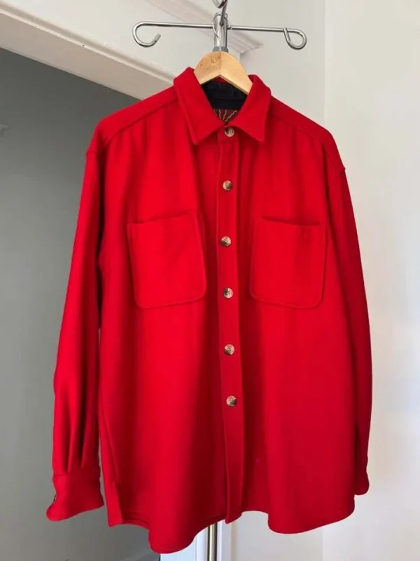 Featured image for Redstone vintage Y2K oversized red wool-blend overshirt