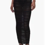 Thumbnail for Good American Sheer Mesh Ruched Skirt