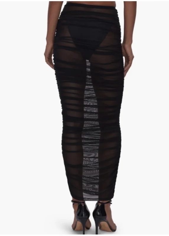 Image for Good American Sheer Mesh Ruched Skirt