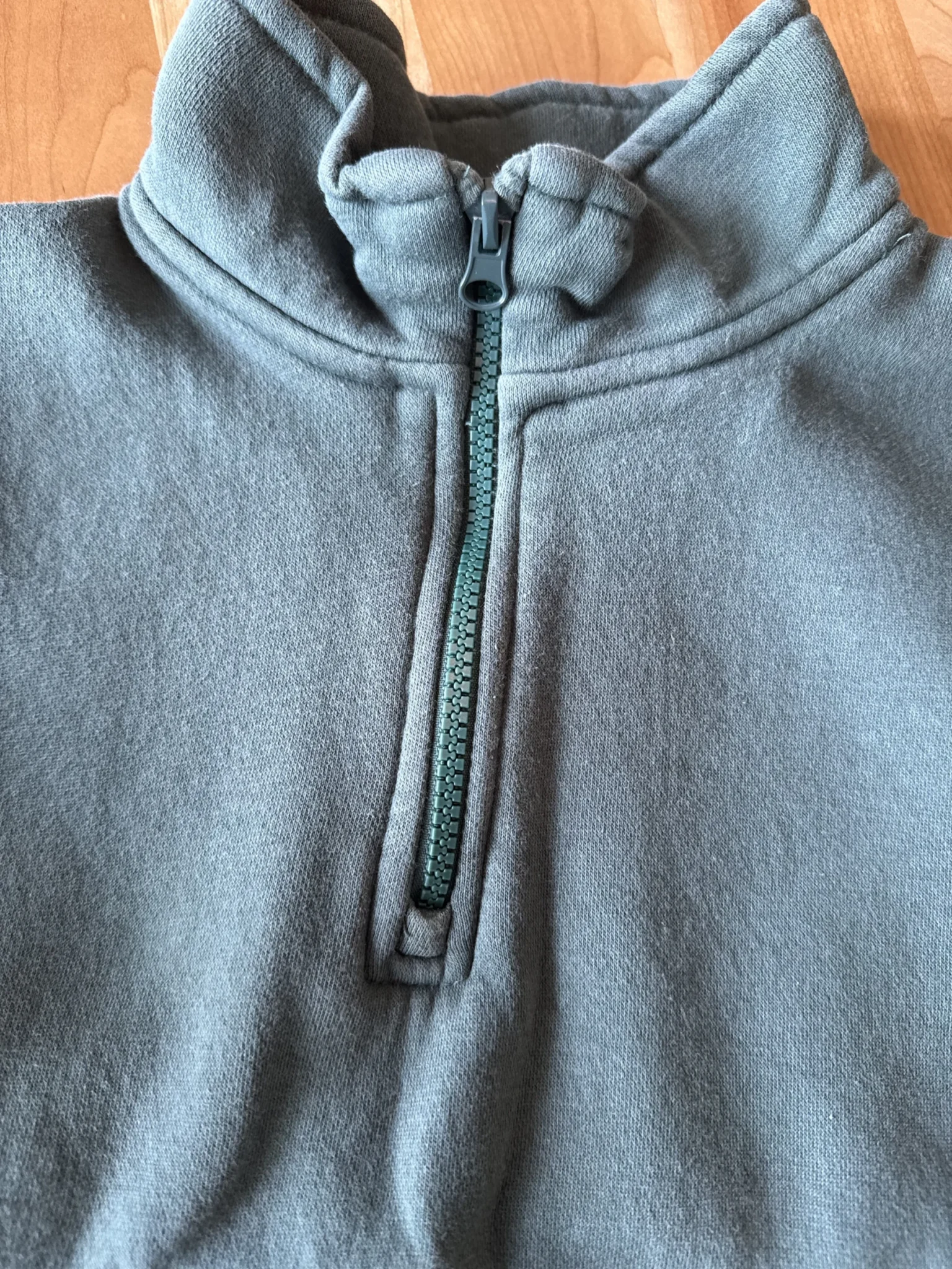 Image for Green half-zip jumper